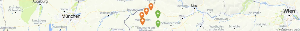 Kartenansicht für Apotheken-Notdienste in der Nähe von Aspach (Braunau, Oberösterreich)